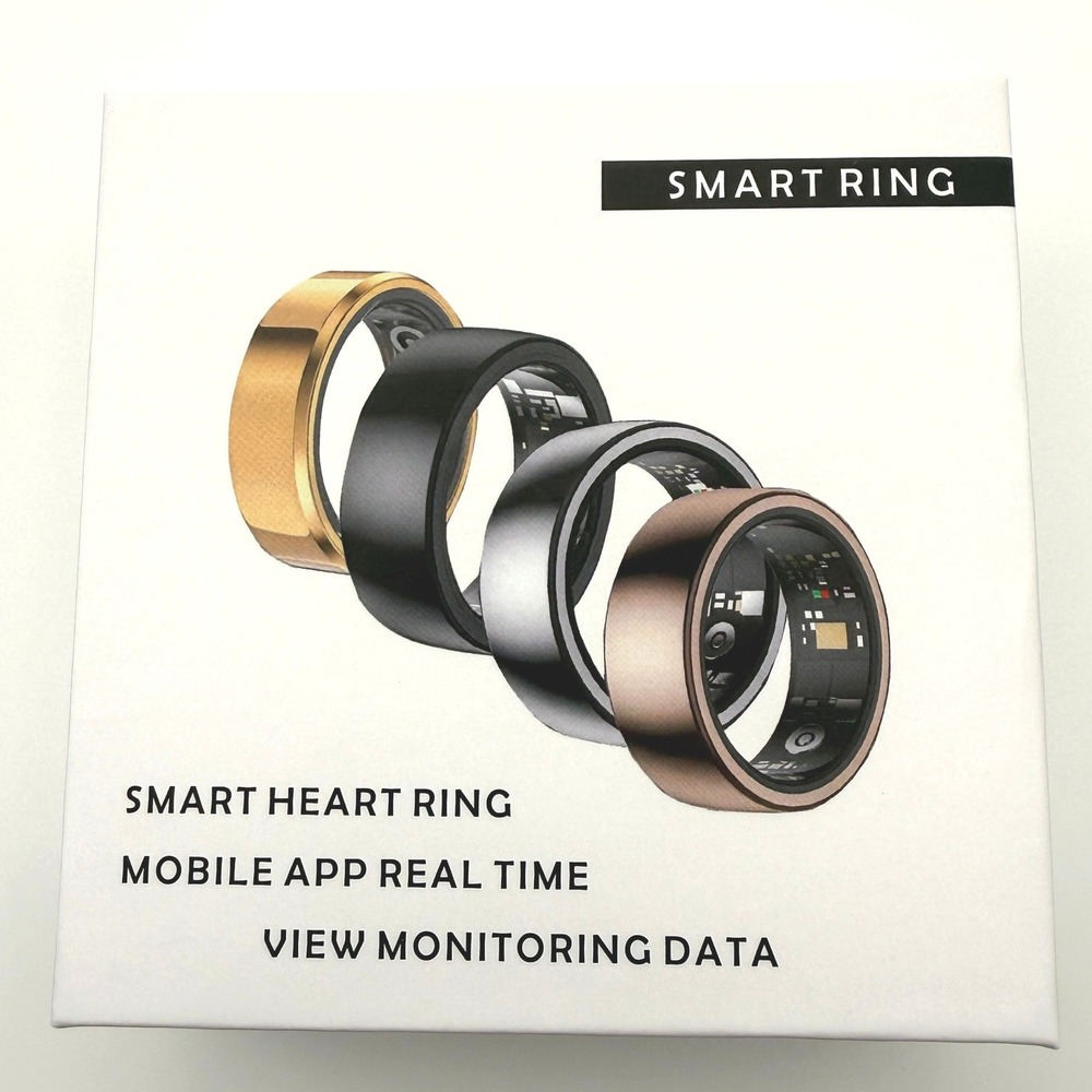 Smart Heart Ring Silver Stainless Steel Health Tracker Size 6
